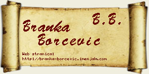 Branka Borčević vizit kartica
